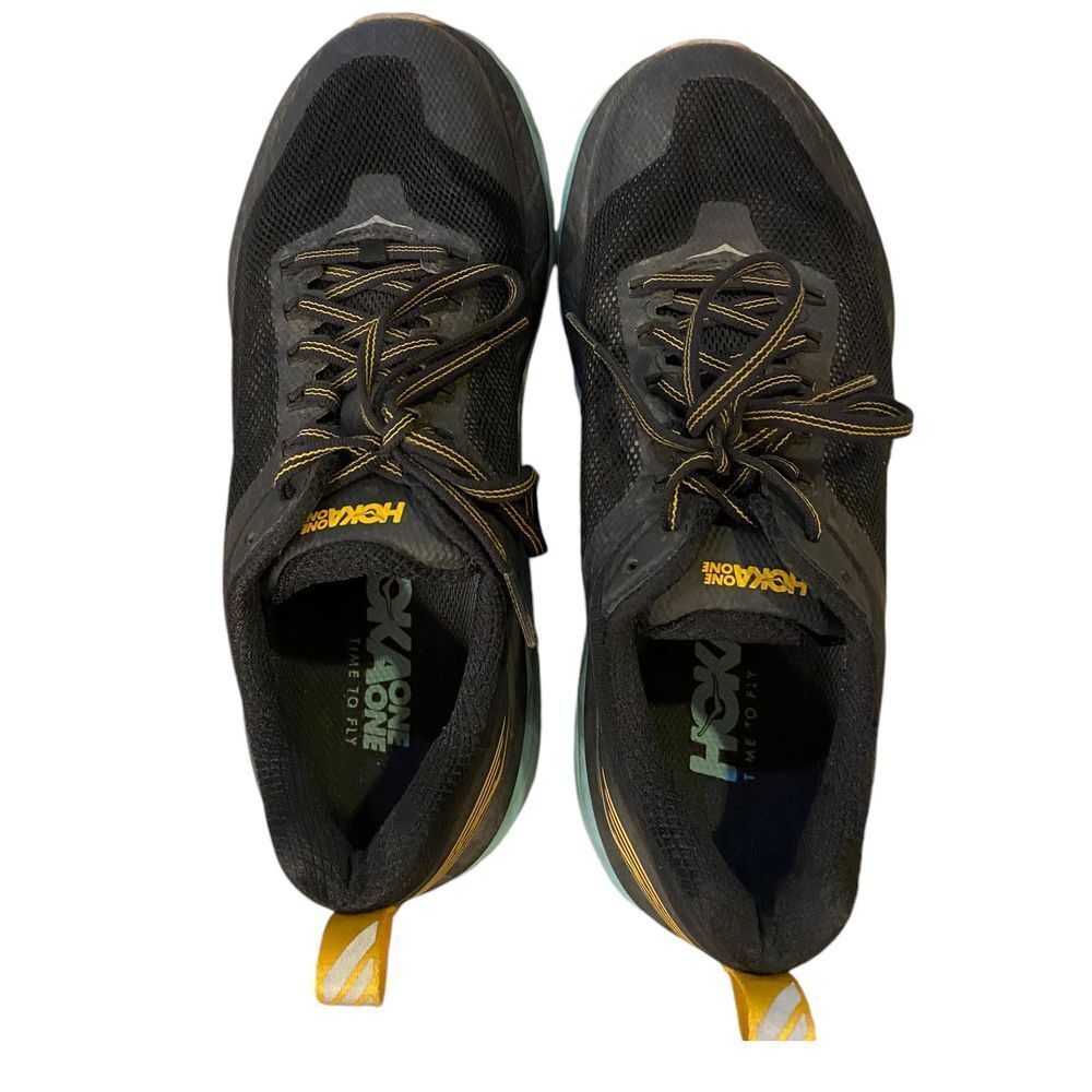 HOKA One One Challenger 5 Black Trail Running Shoes with Mint Sole Athletic Shoe